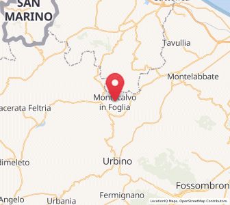 Map of Montecalvo in Foglia, The Marches