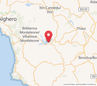 Map of Monteleone Rocca Doria, Sardinia