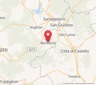Map of Monterchi, Tuscany
