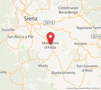 Map of Monteroni d'Arbia, Tuscany