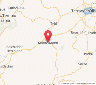 Map of Monti, Sardinia
