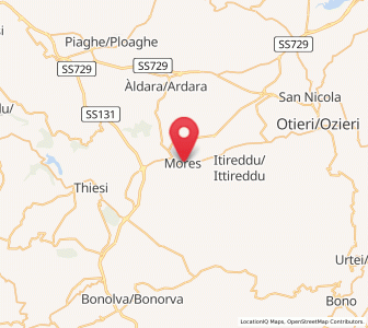 Map of Mores, Sardinia