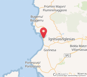 Map of Nebida, Sardinia