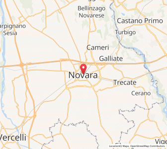 Map of Novare, Piedmont