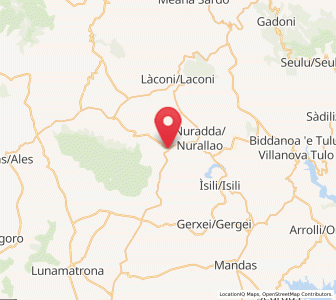 Map of Nuragus, Sardinia