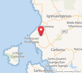 Map of Nuraxi Figus, Sardinia