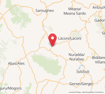 Map of Nureci, Sardinia