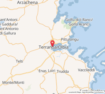 Map of Olbia, Sardinia