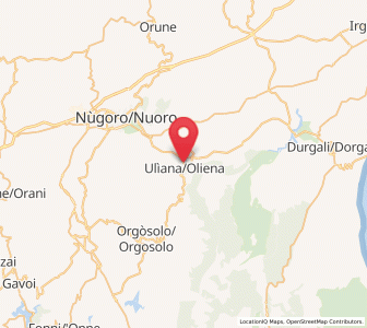 Map of Oliena, Sardinia