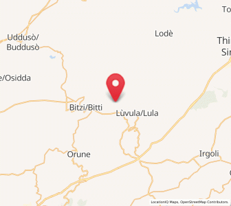Map of Onanì, Sardinia