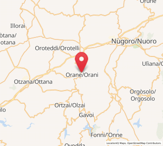 Map of Orani, Sardinia