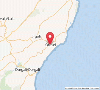 Map of Orosei, Sardinia