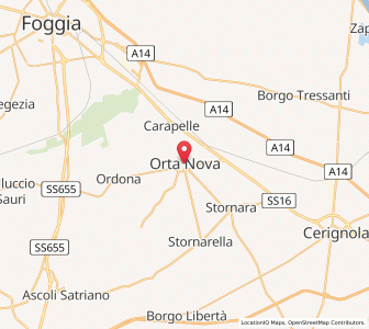 Map of Orta Nova, Apulia