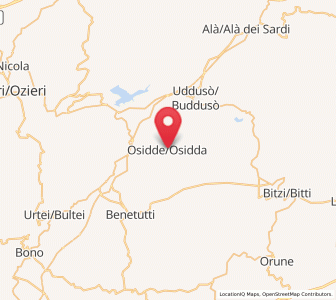 Map of Osidda, Sardinia