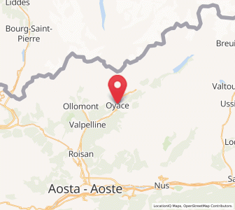 Map of Oyace, Aosta Valley
