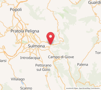 Map of Pacentro, Abruzzo