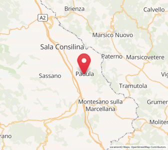 Map of Padula, Campania