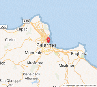 Map of Palerme, Sicily
