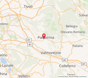 Map of Palestrina, Lazio