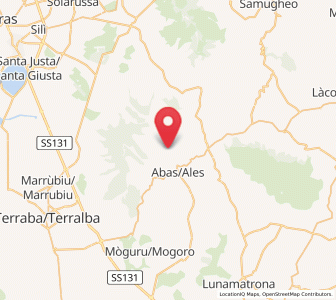 Map of Pau, Sardinia