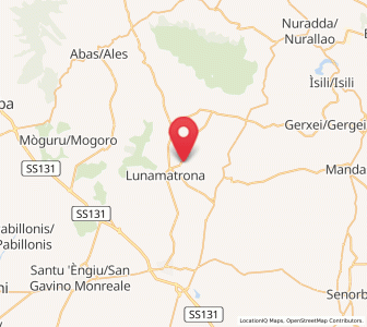 Map of Pauli Arbarei, Sardinia