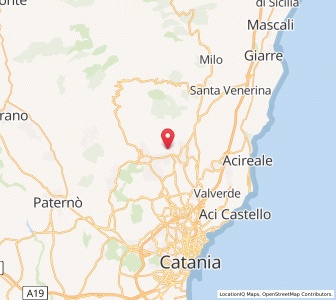 Map of Pedara, Sicily