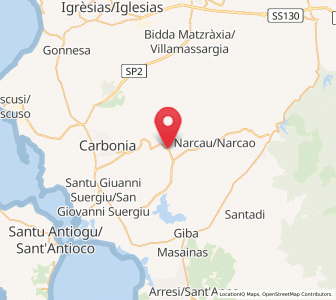 Map of Perdaxius, Sardinia