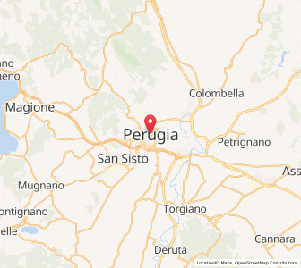 Map of Pérouse, Umbria