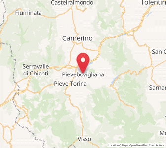 Map of Pievebovigliana, The Marches