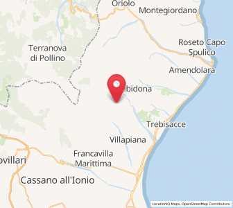Map of Plataci, Calabria
