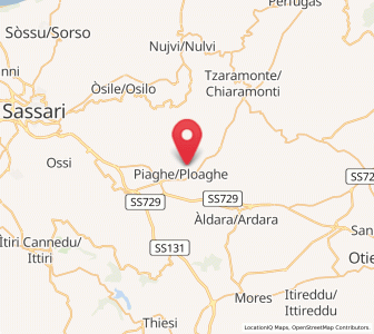 Map of Ploaghe, Sardinia