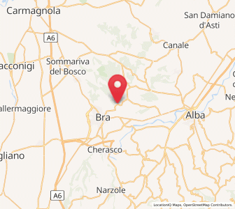 Map of Pocapaglia, Piedmont
