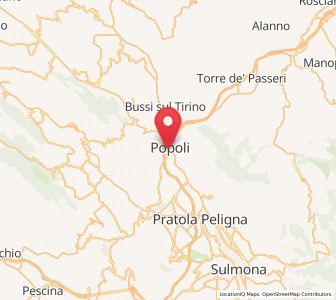 Map of Popoli, Abruzzo