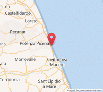Map of Porto Potenza Picena, The Marches