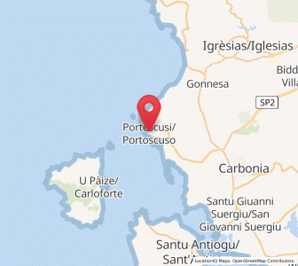 Map of Portoscuso, Sardinia