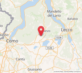 Map of Proserpio, Lombardy