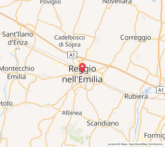 Map of Reggio d'Émilie, Emilia-Romagna