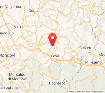 Map of Roascio, Piedmont
