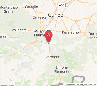 Map of Robilante, Piedmont
