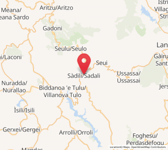 Map of Sadali, Sardinia