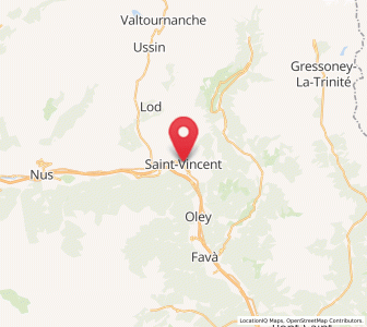 Map of Saint-Vincent, Aosta Valley