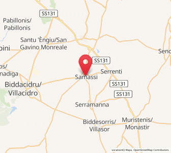 Map of Samassi, Sardinia