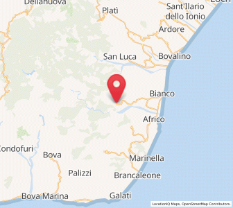 Map of Samo, Calabria