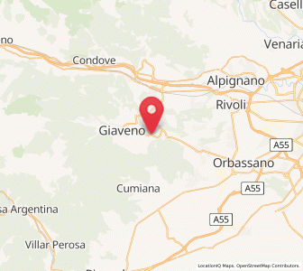 Map of San Bernardino, Piedmont