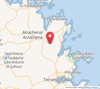 Map of San Pantaleo, Sardinia