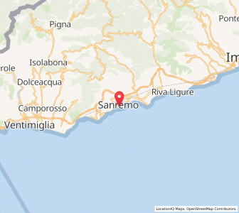 Map of Sanremo, Liguria