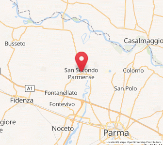 Map of San Secondo Parmense, Emilia-Romagna