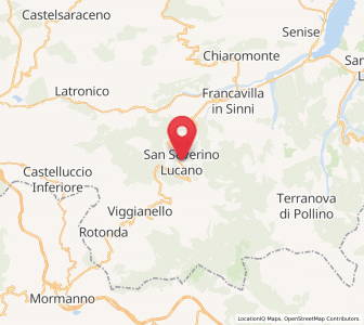Map of San Severino Lucano, Basilicate