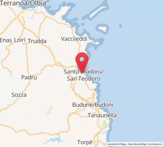 Map of San Teodoro, Sardinia