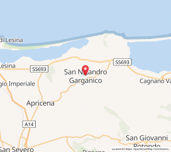 Map of Sannicandro Garganico, Apulia